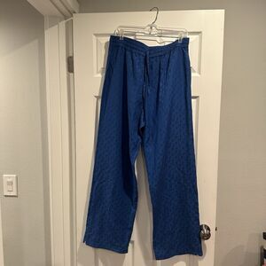 Off-White Virgil Abloh Silk Cotton Blue Men Pajama Pant $1695 MSRP NWT Sz 52